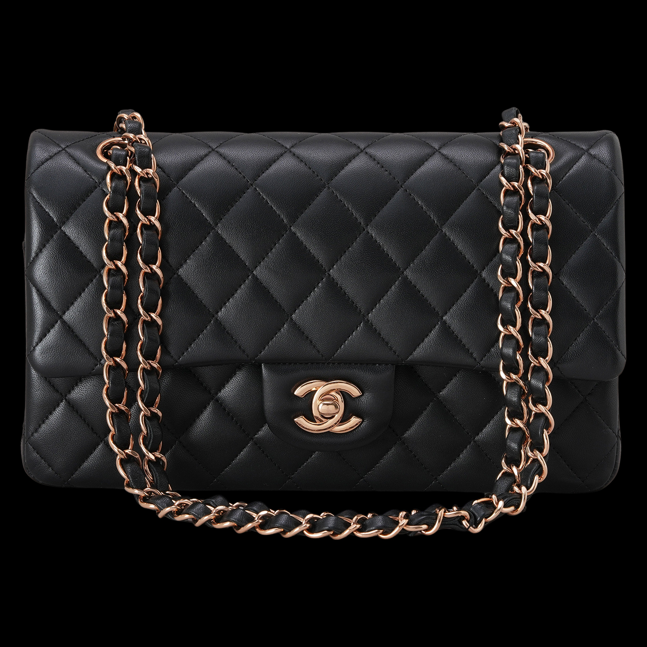 CHANEL(USED)샤넬 램스킨 클래식 미듐 플랩백 블랙