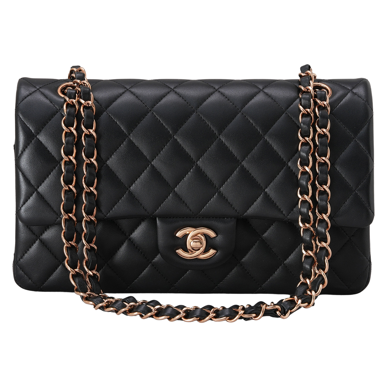 CHANEL(USED)샤넬 램스킨 클래식 미듐 플랩백 블랙