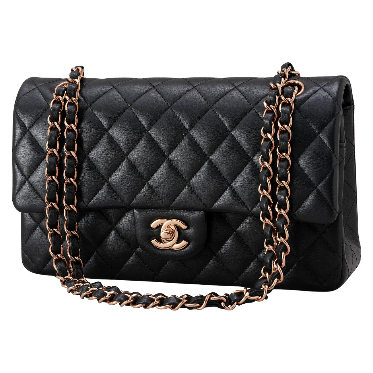 CHANEL(USED)샤넬 램스킨 클래식 미듐 플랩백 블랙