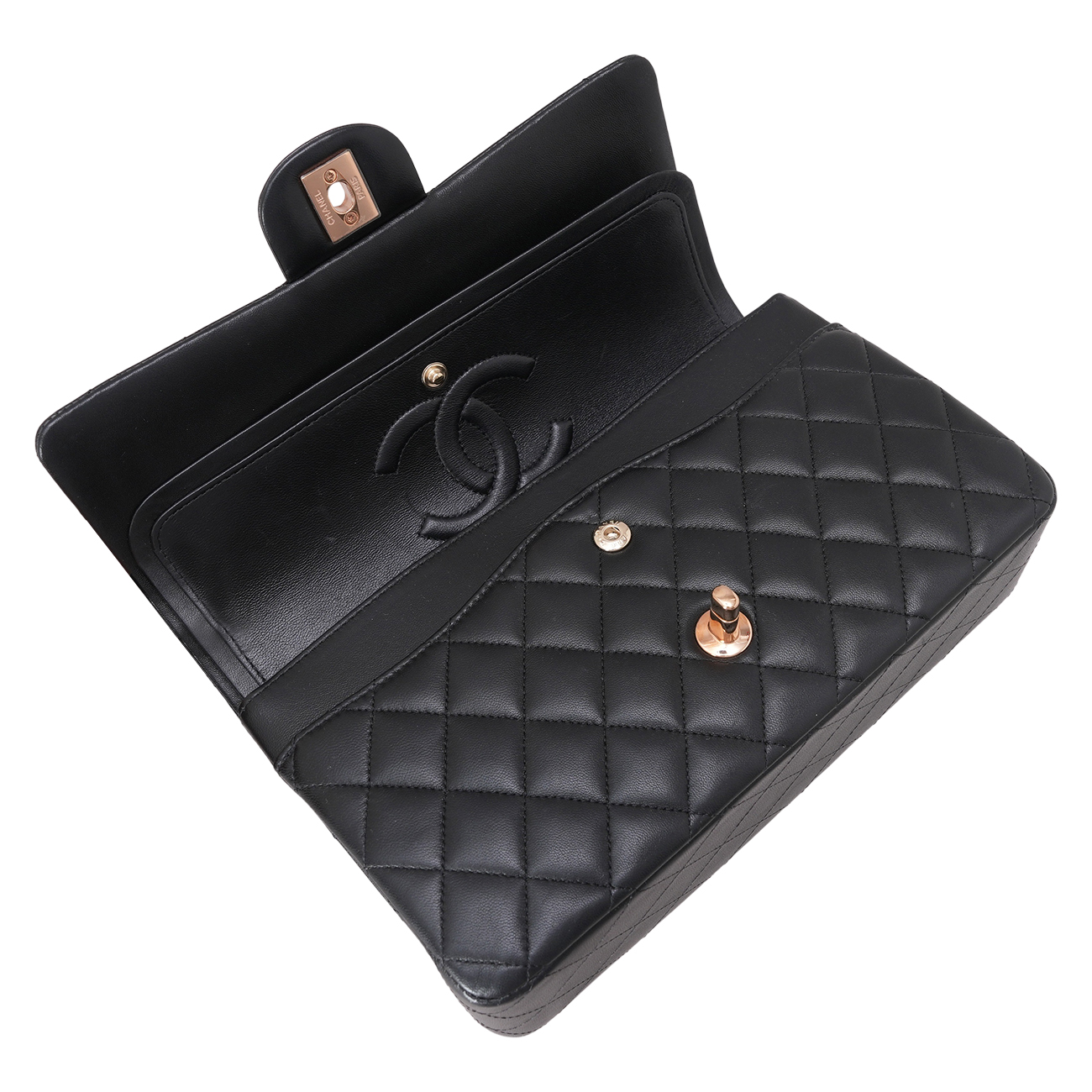 CHANEL(USED)샤넬 램스킨 클래식 미듐 플랩백 블랙