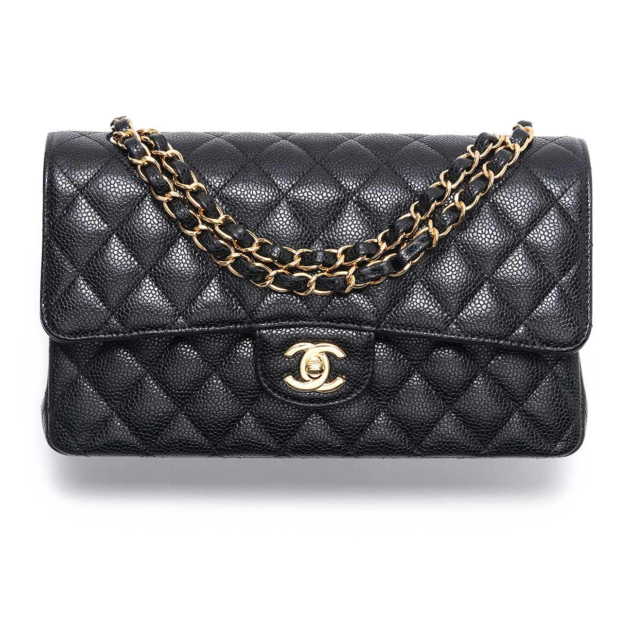 CHANEL(USED)샤넬 A01112 캐비어 클래식 미듐 플랩 백