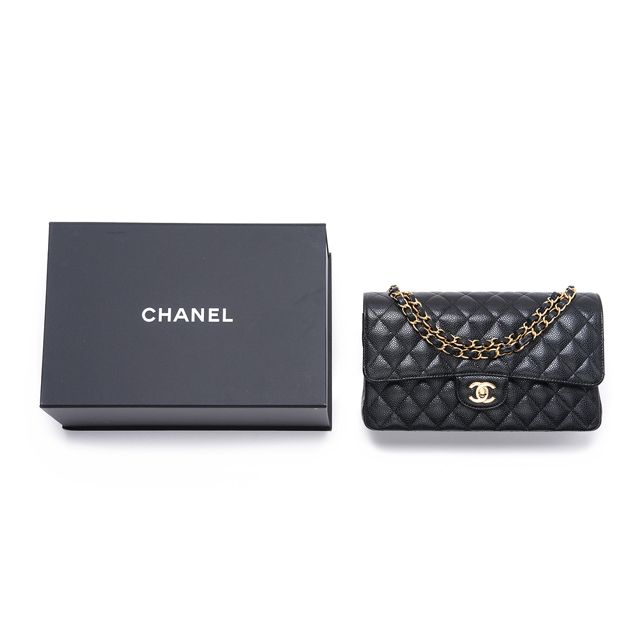 CHANEL(USED)샤넬 A01112 캐비어 클래식 미듐 플랩 백