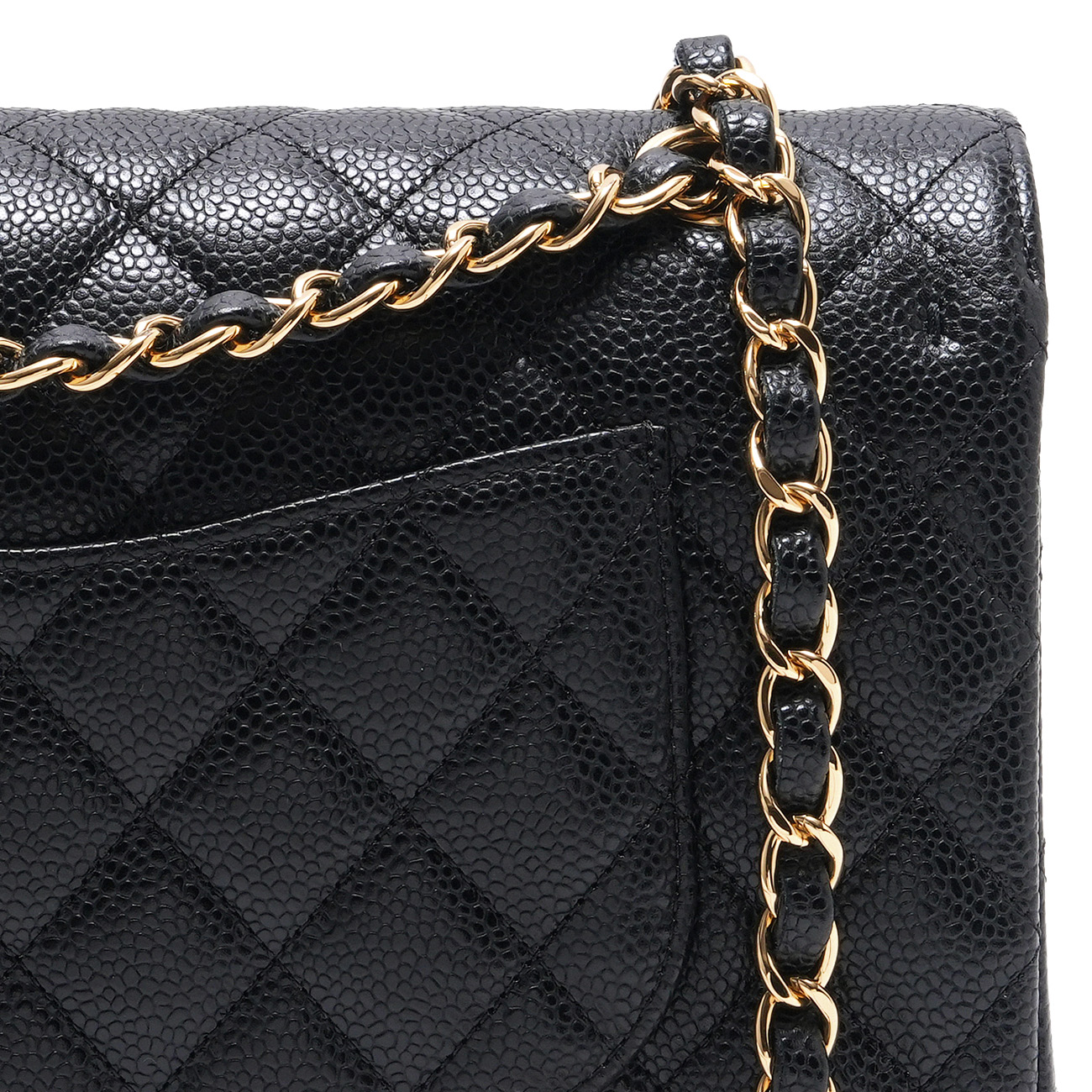 CHANEL(USED)샤넬 A01112 캐비어 클래식 미듐 플랩 백