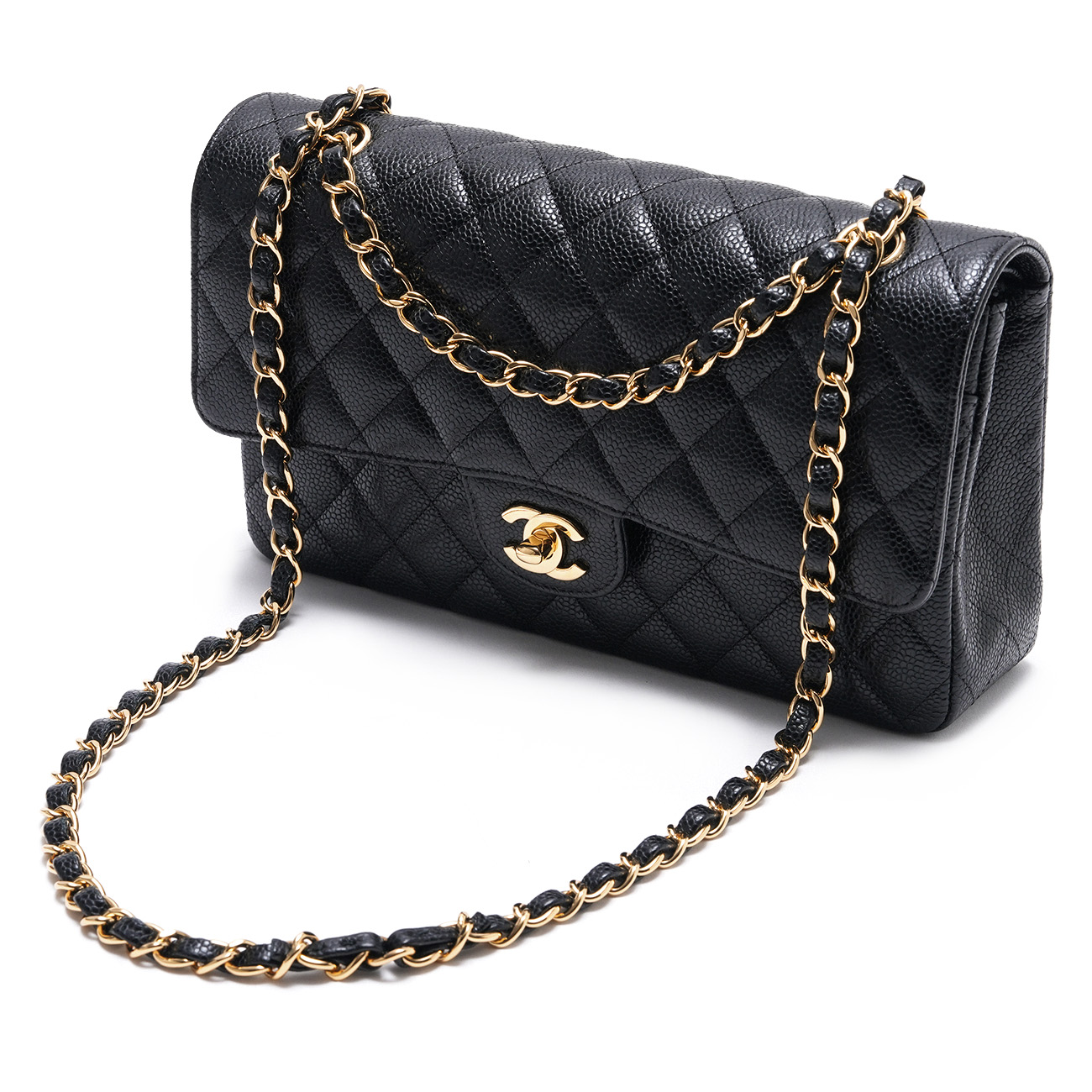 CHANEL(USED)샤넬 A01112 캐비어 클래식 미듐 플랩 백