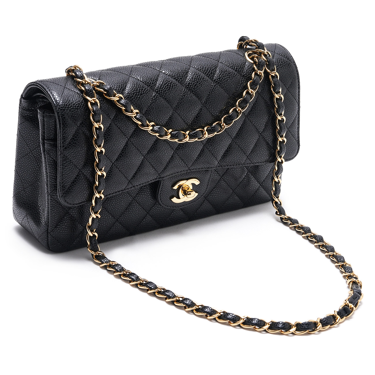 CHANEL(USED)샤넬 A01112 캐비어 클래식 미듐 플랩 백