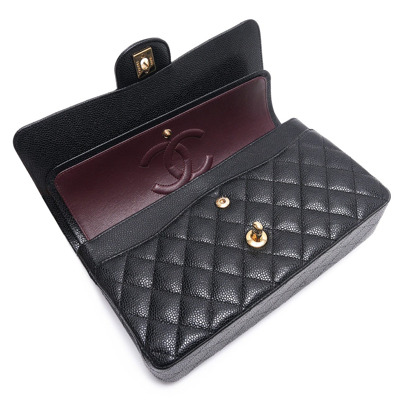 CHANEL(USED)샤넬 A01112 캐비어 클래식 미듐 플랩 백
