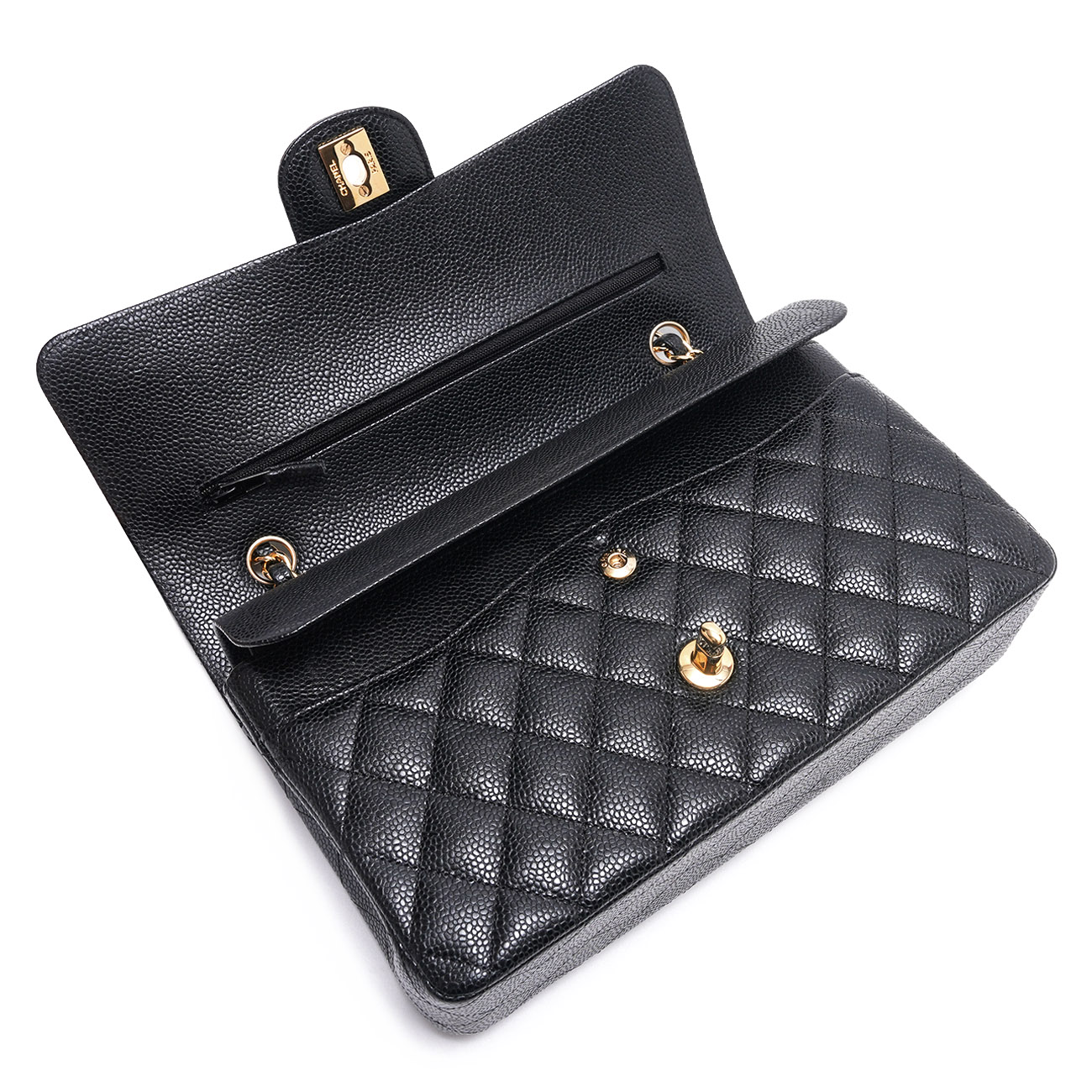CHANEL(USED)샤넬 A01112 캐비어 클래식 미듐 플랩 백