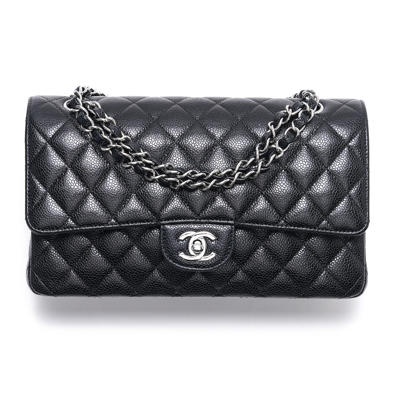 CHANEL(USED)샤넬 A01112 캐비어 클래식 미듐 플랩 백