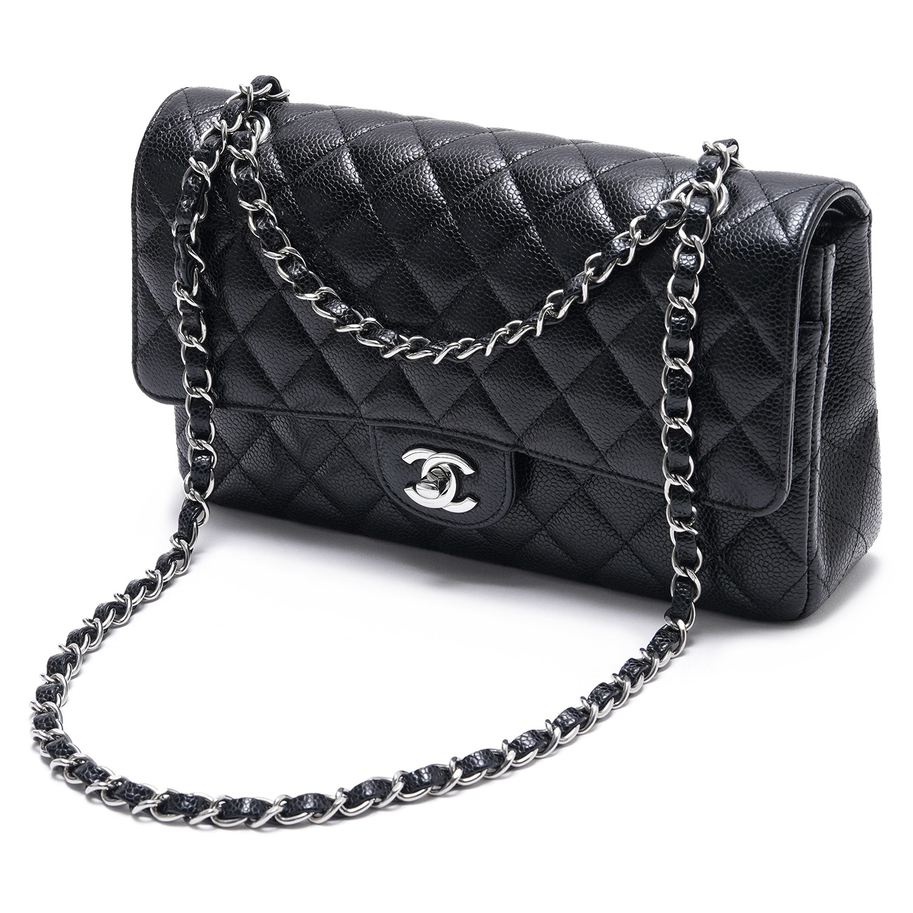 CHANEL(USED)샤넬 A01112 캐비어 클래식 미듐 플랩 백