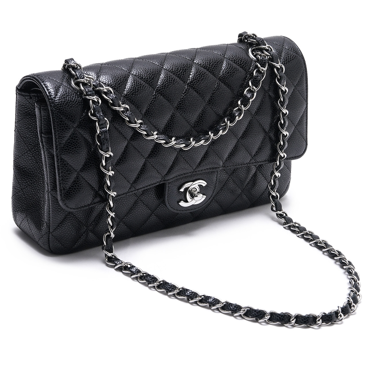 CHANEL(USED)샤넬 A01112 캐비어 클래식 미듐 플랩 백