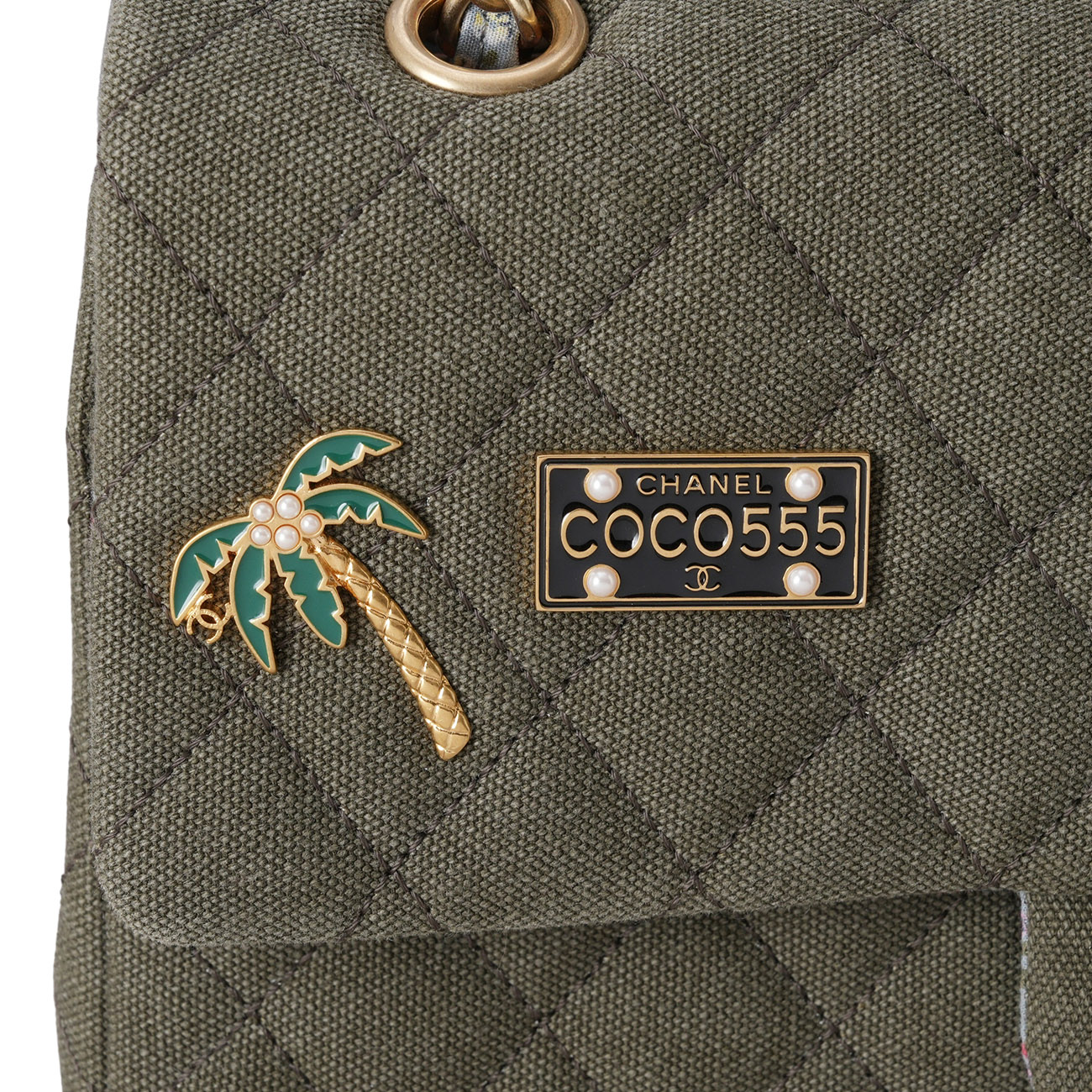 CHANEL(USED)샤넬 A01112 시즌 패브릭 클래식 미듐 플랩백