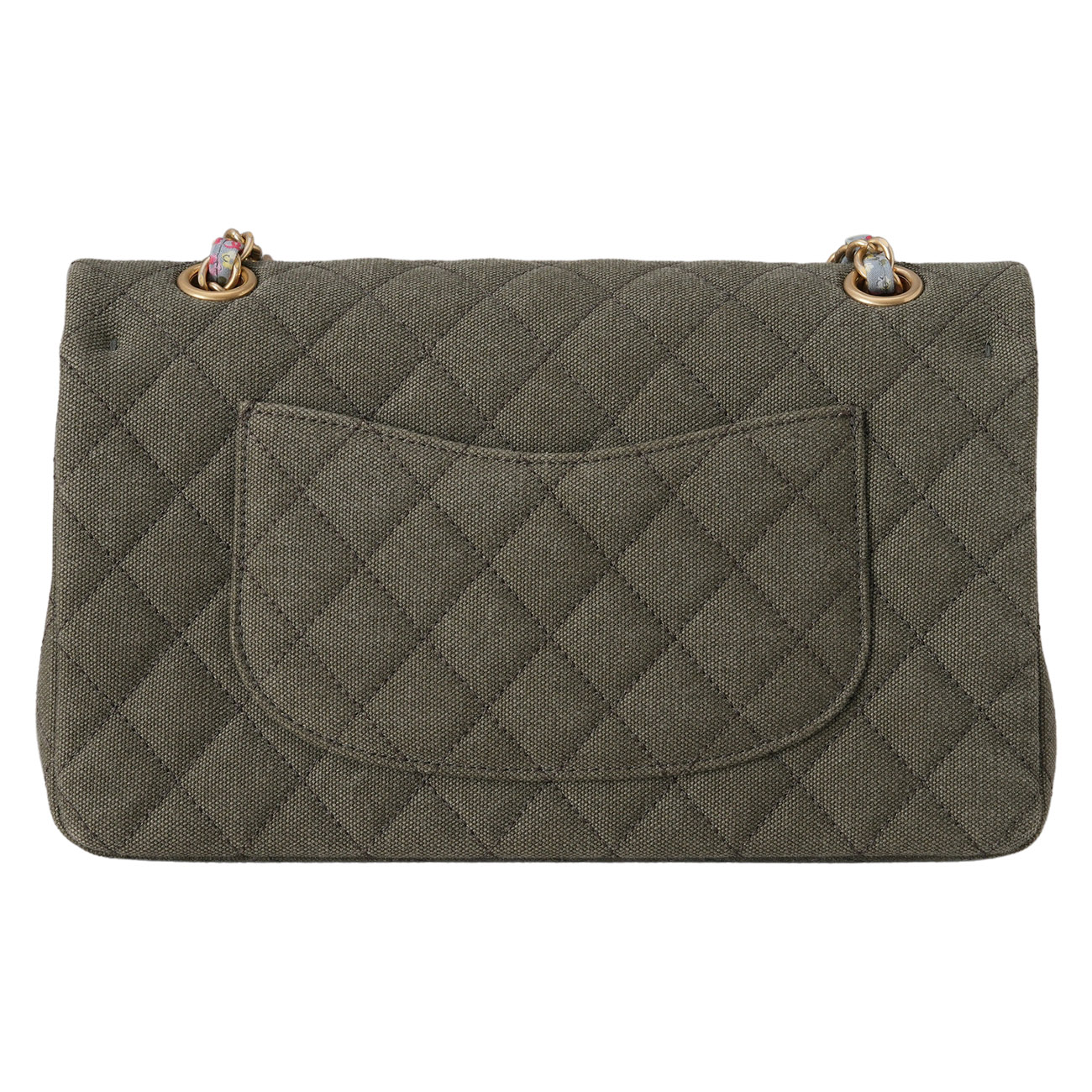 CHANEL(USED)샤넬 A01112 시즌 패브릭 클래식 미듐 플랩백