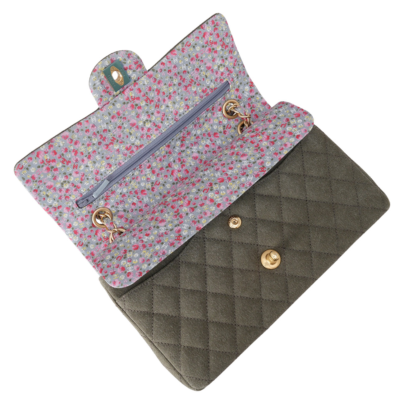 CHANEL(USED)샤넬 A01112 시즌 패브릭 클래식 미듐 플랩백