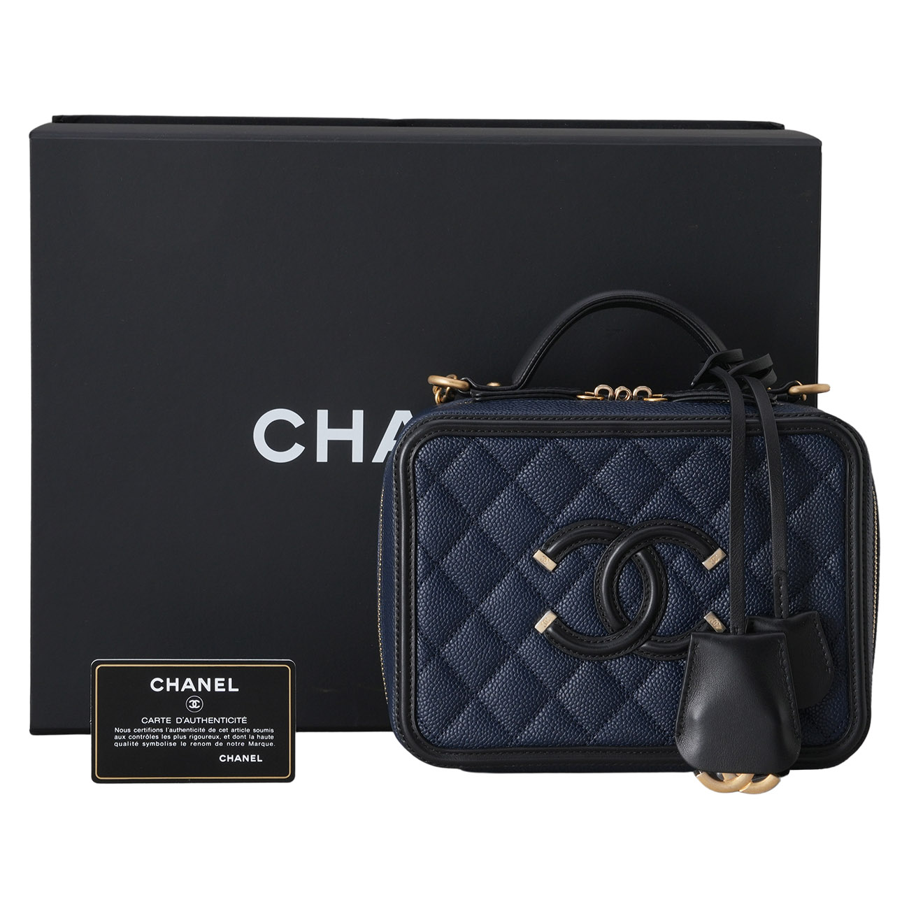 CHANEL(USED)샤넬 CC로고 캐비어 코스메틱 케이스