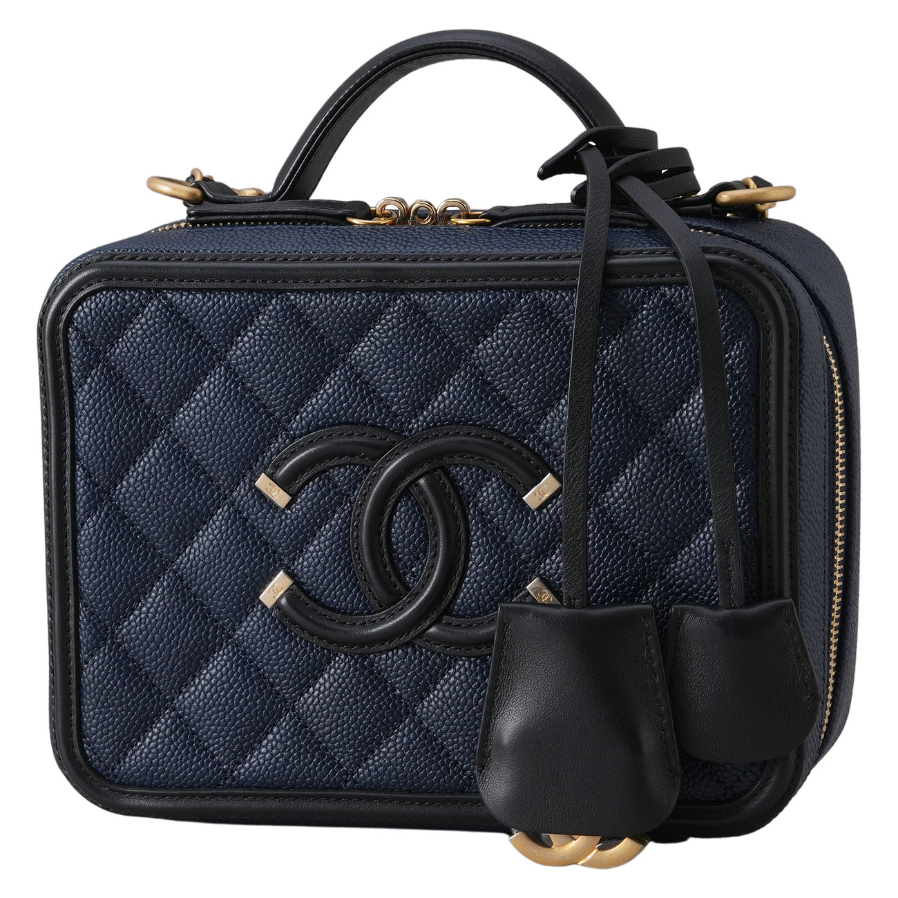 CHANEL(USED)샤넬 CC로고 캐비어 코스메틱 케이스