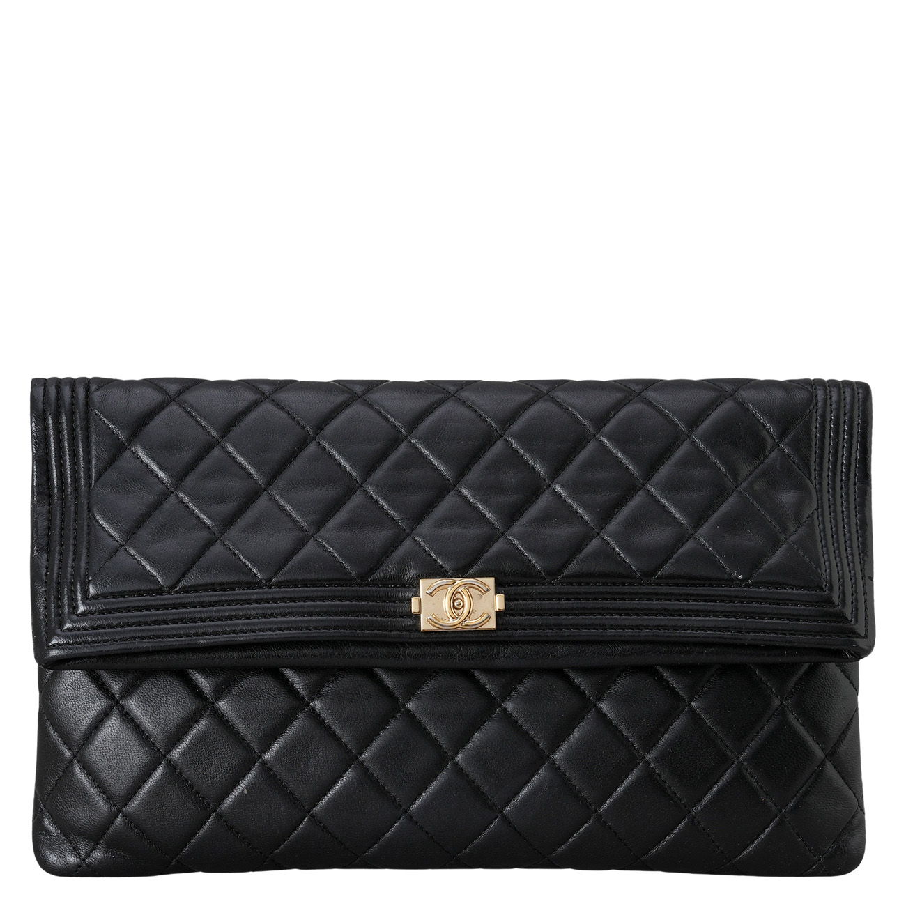 CHANEL(USED)샤넬 시즌 램스킨 보이샤넬 파우치