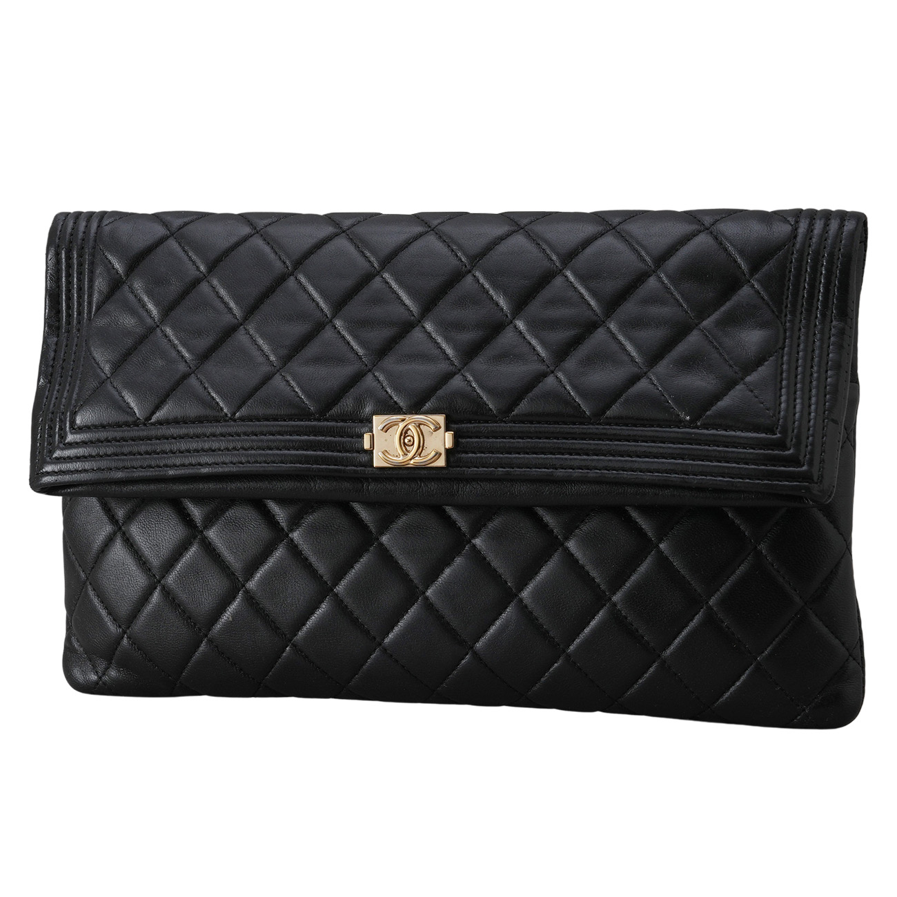 CHANEL(USED)샤넬 시즌 램스킨 보이샤넬 파우치