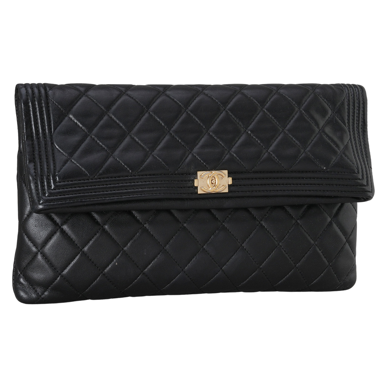 CHANEL(USED)샤넬 시즌 램스킨 보이샤넬 파우치