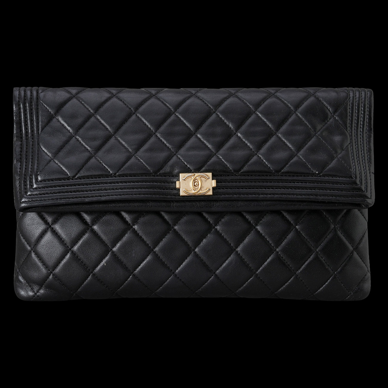 CHANEL(USED)샤넬 시즌 램스킨 보이샤넬 파우치