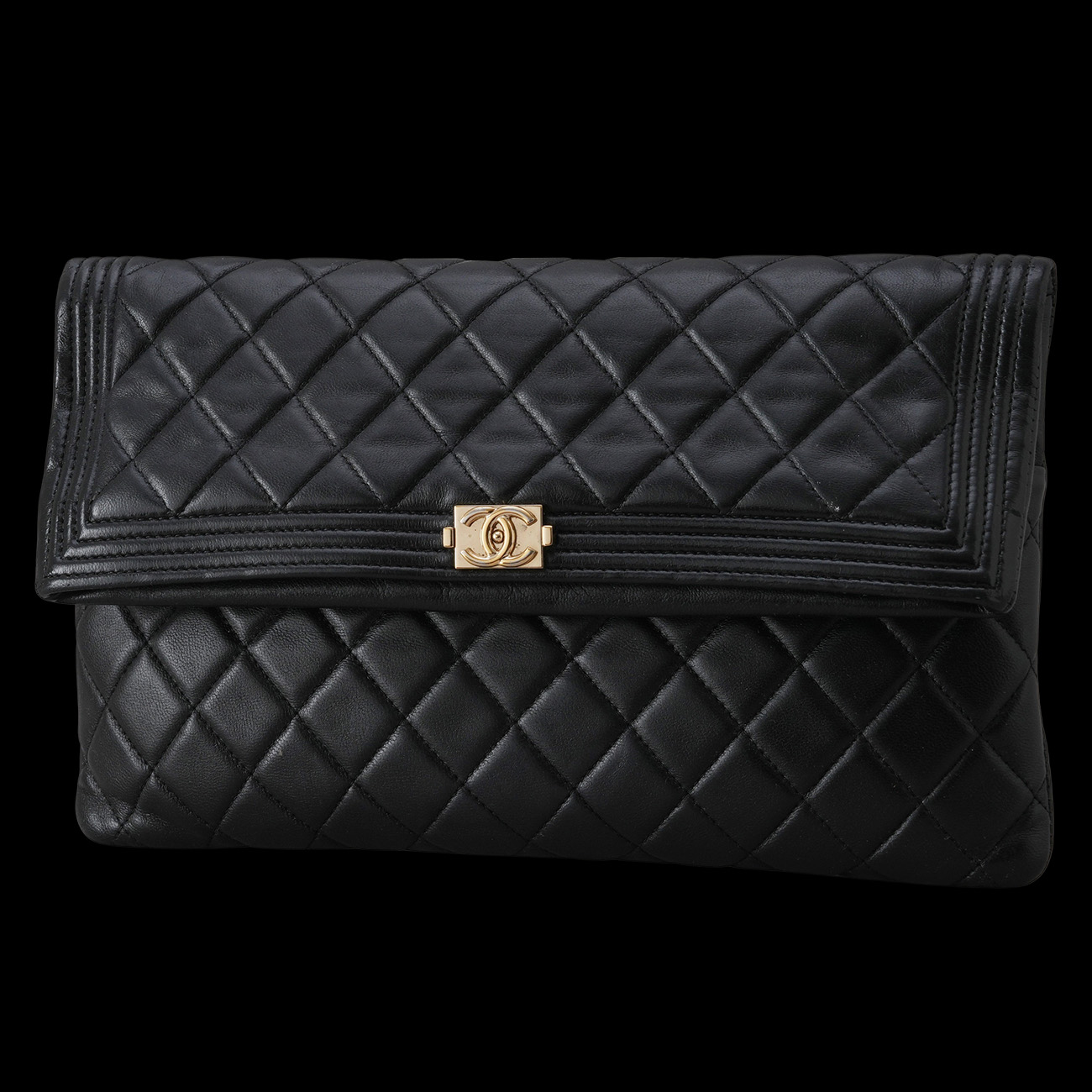 CHANEL(USED)샤넬 시즌 램스킨 보이샤넬 파우치