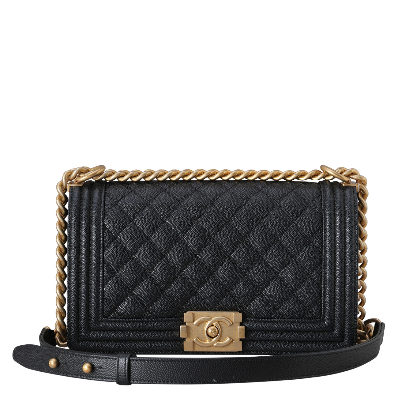CHANEL(USED)샤넬 A67086 캐비어 보이백 미듐