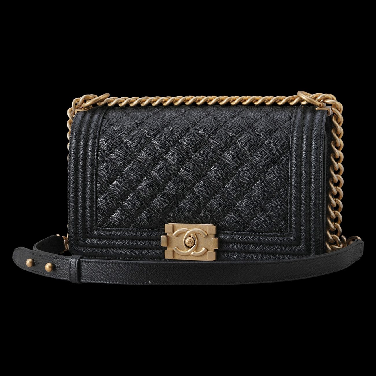 CHANEL(USED)샤넬 A67086 캐비어 보이백 미듐