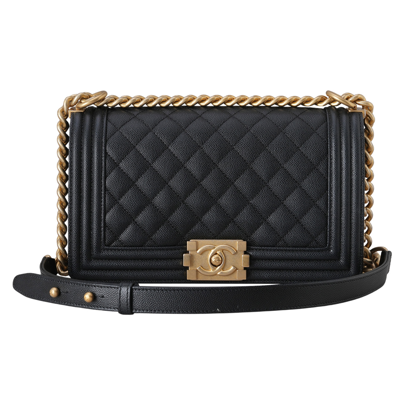 CHANEL(USED)샤넬 A67086 캐비어 보이백 미듐