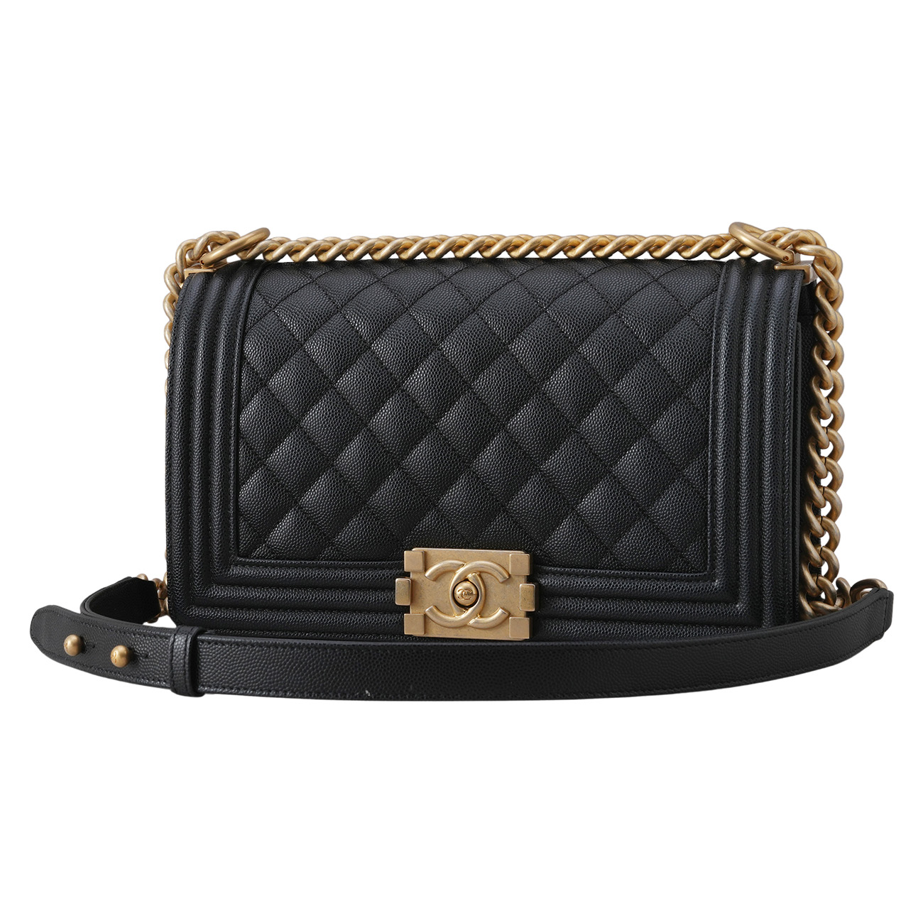 CHANEL(USED)샤넬 A67086 캐비어 보이백 미듐