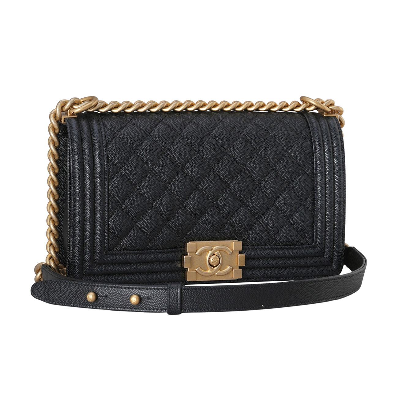 CHANEL(USED)샤넬 A67086 캐비어 보이백 미듐