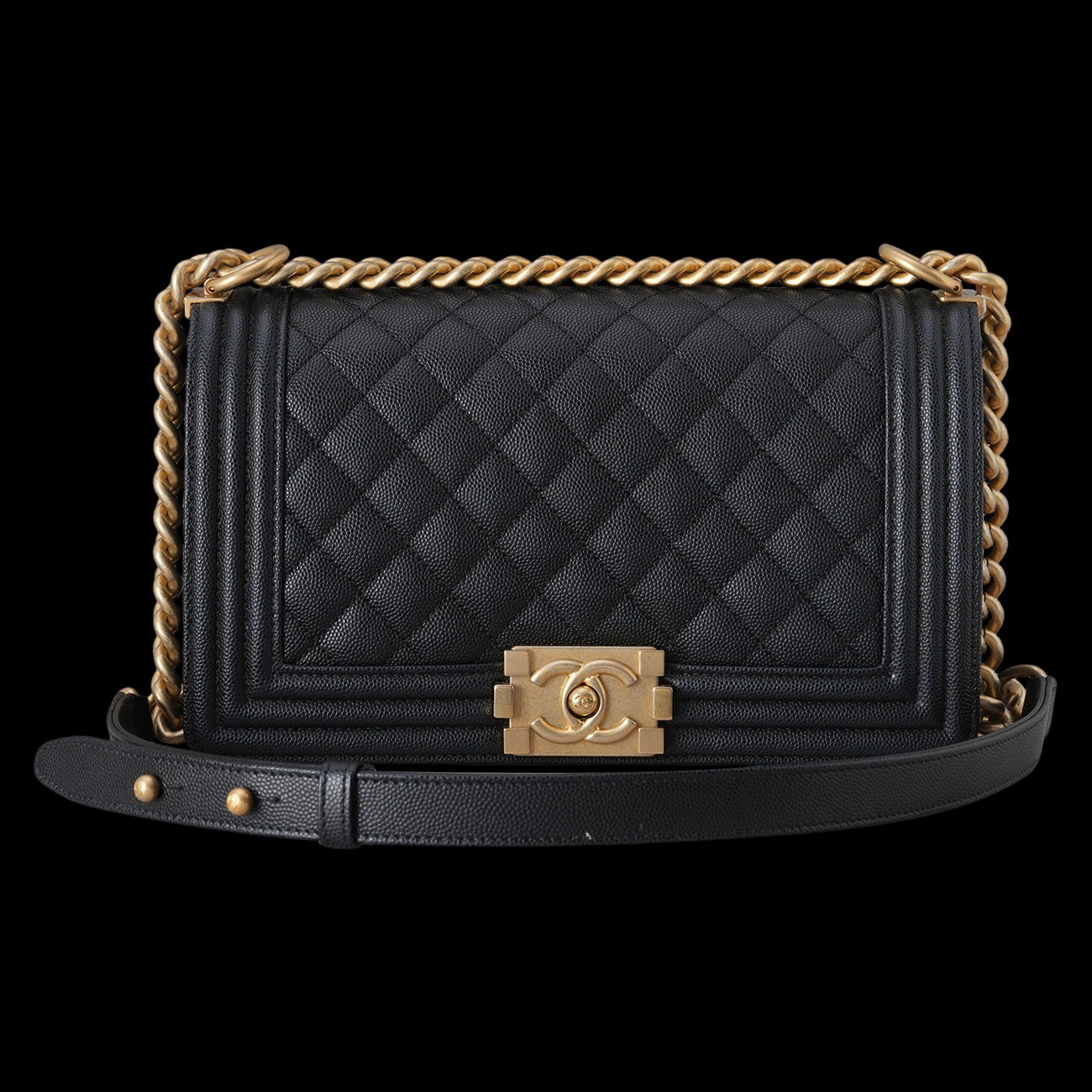 CHANEL(USED)샤넬 A67086 캐비어 보이백 미듐