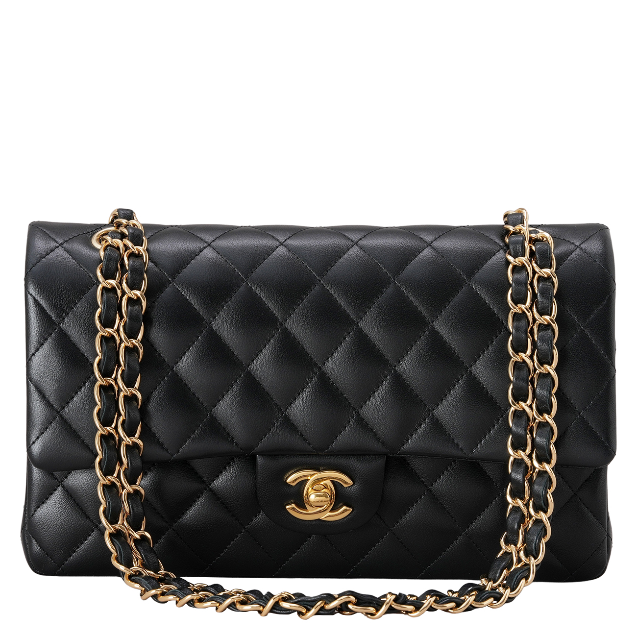 CHANEL(USED)샤넬 A01112 램스킨 클래식 미듐 플랩백