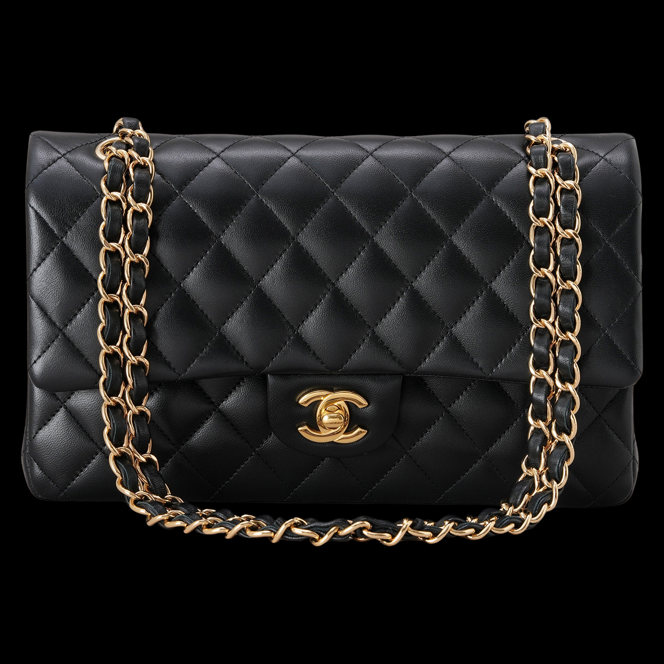 CHANEL(USED)샤넬 A01112 램스킨 클래식 미듐 플랩백