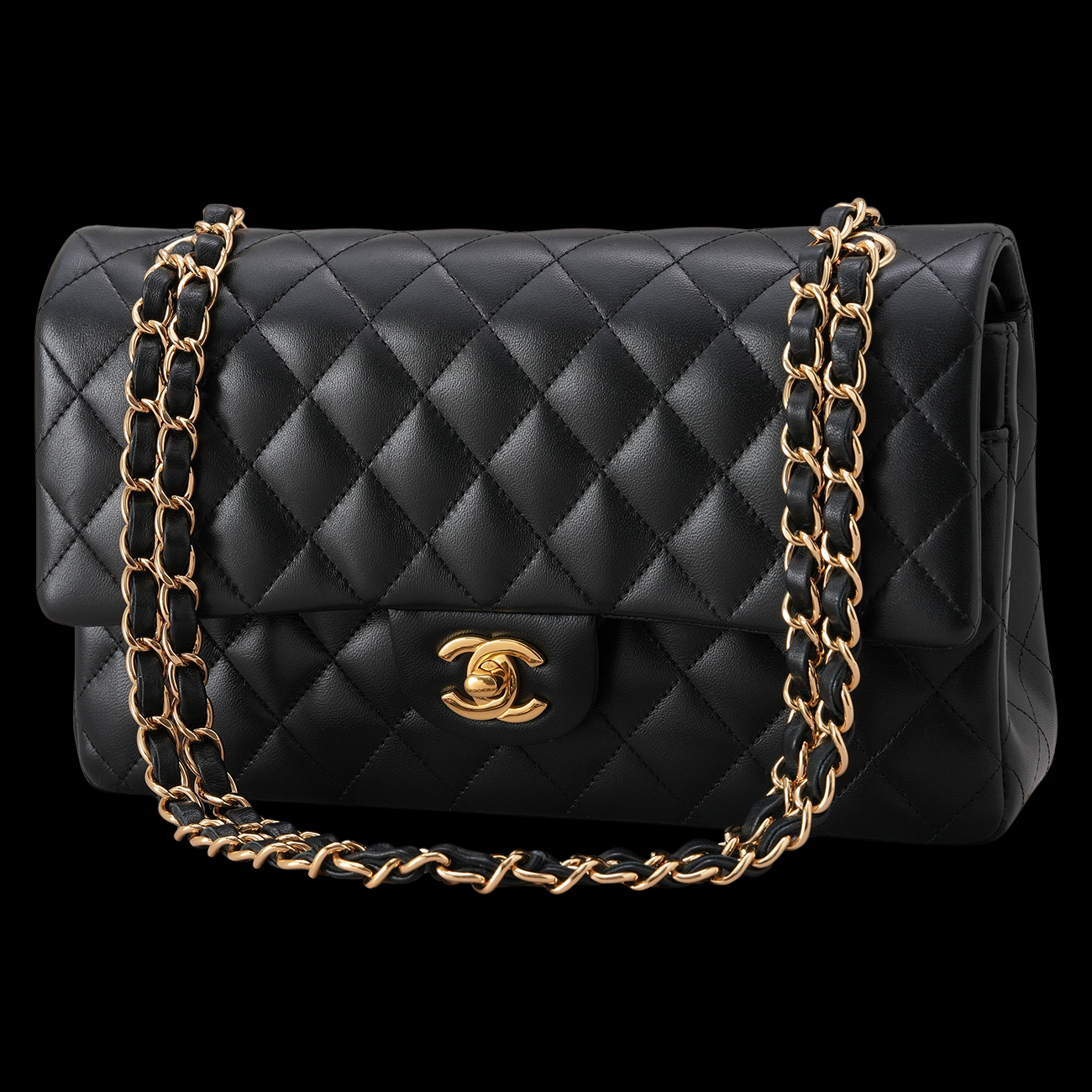 CHANEL(USED)샤넬 A01112 램스킨 클래식 미듐 플랩백