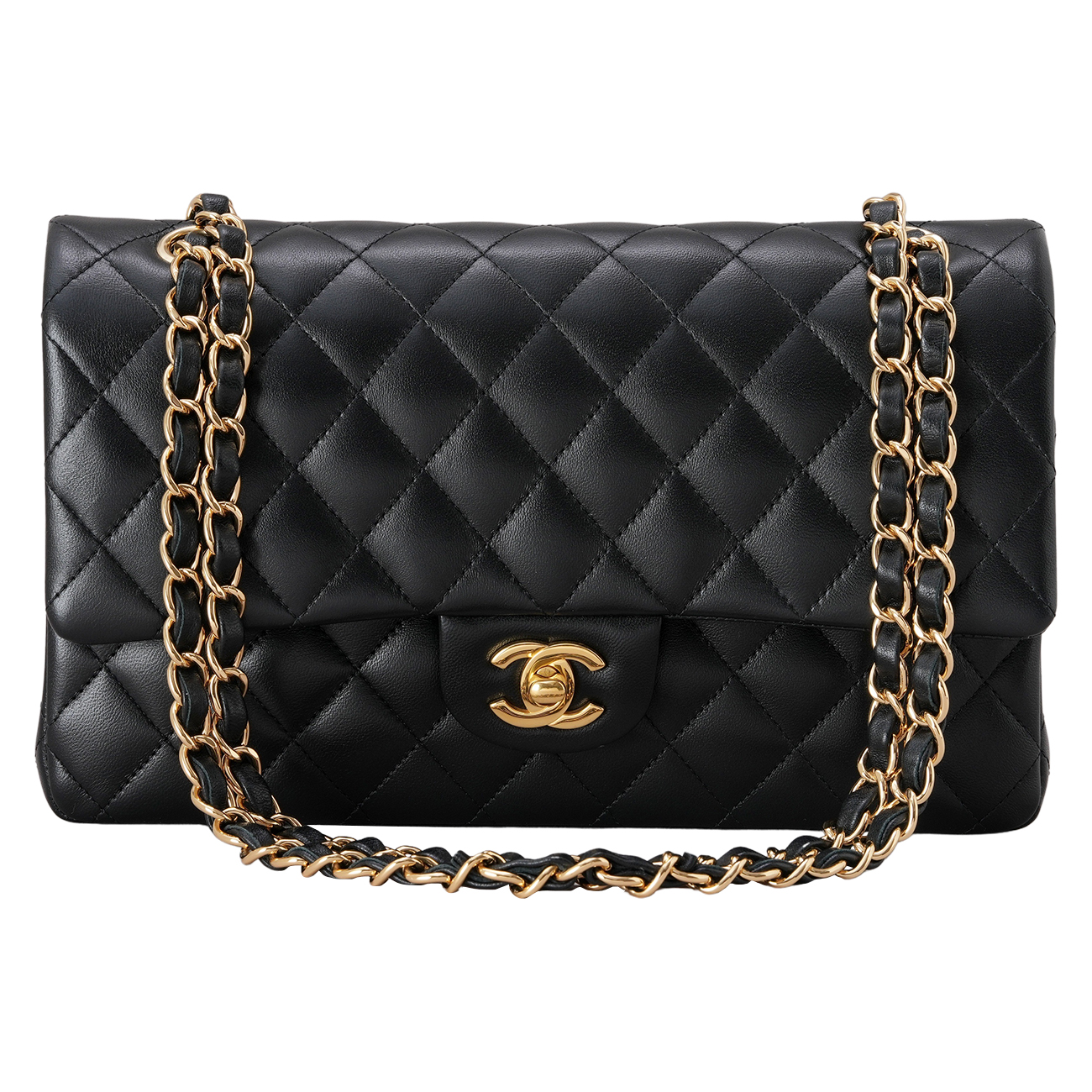 CHANEL(USED)샤넬 A01112 램스킨 클래식 미듐 플랩백