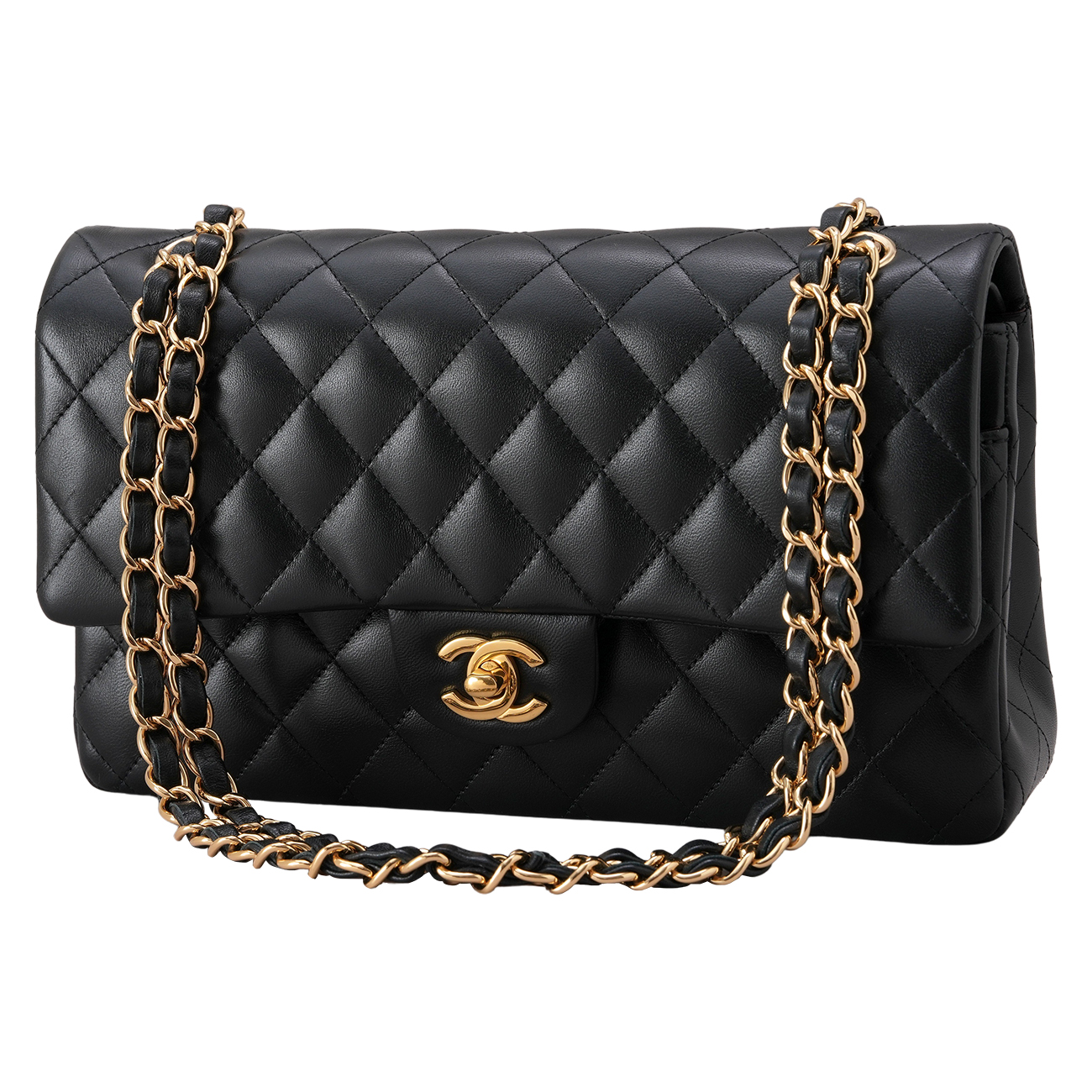 CHANEL(USED)샤넬 A01112 램스킨 클래식 미듐 플랩백