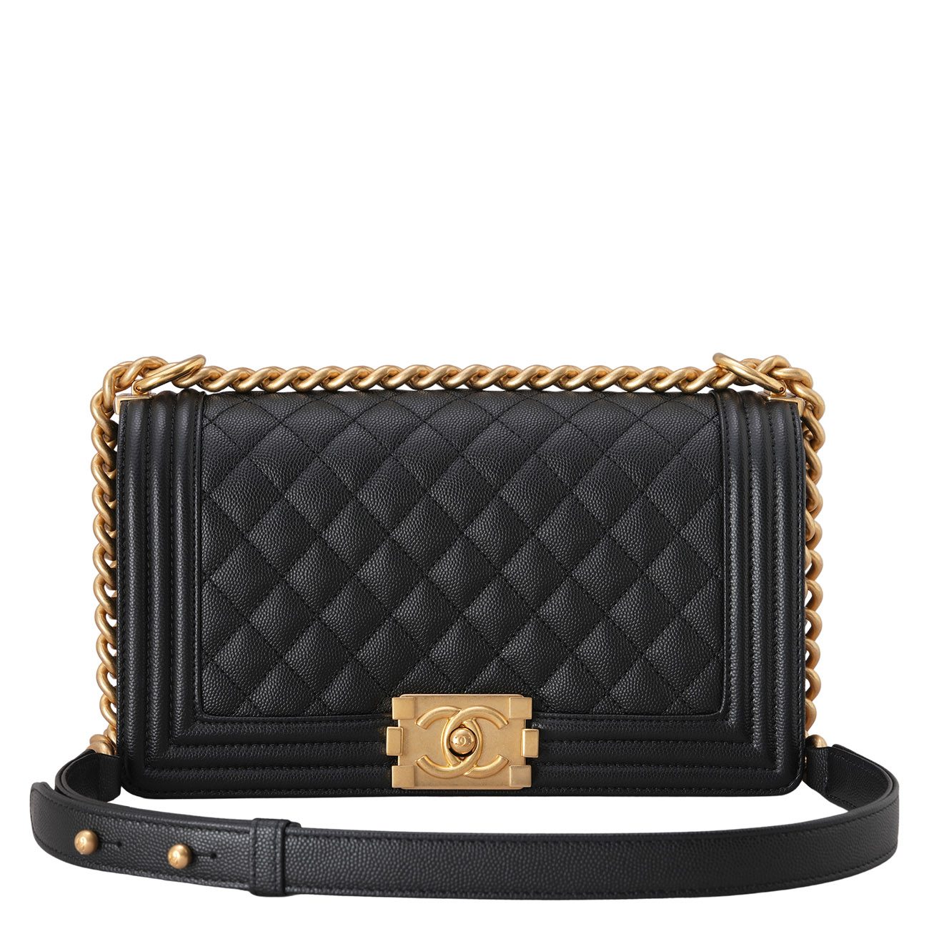 CHANEL(USED)샤넬 캐비어 보이샤넬 미듐 플랩백