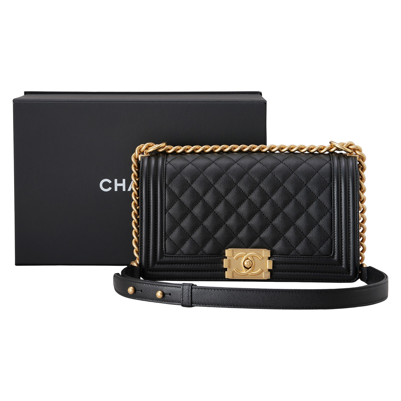 CHANEL(USED)샤넬 캐비어 보이샤넬 미듐 플랩백