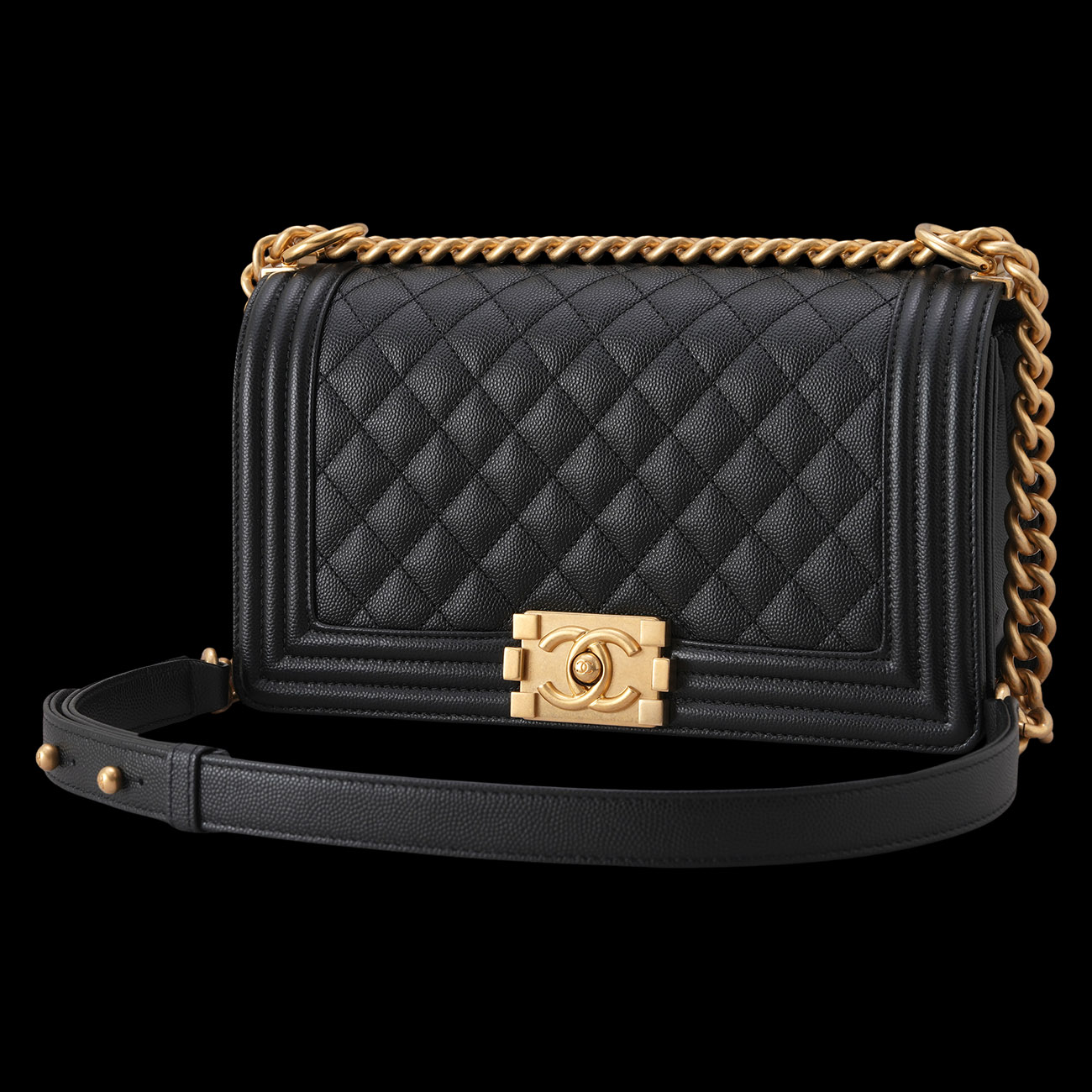 CHANEL(USED)샤넬 캐비어 보이샤넬 미듐 플랩백