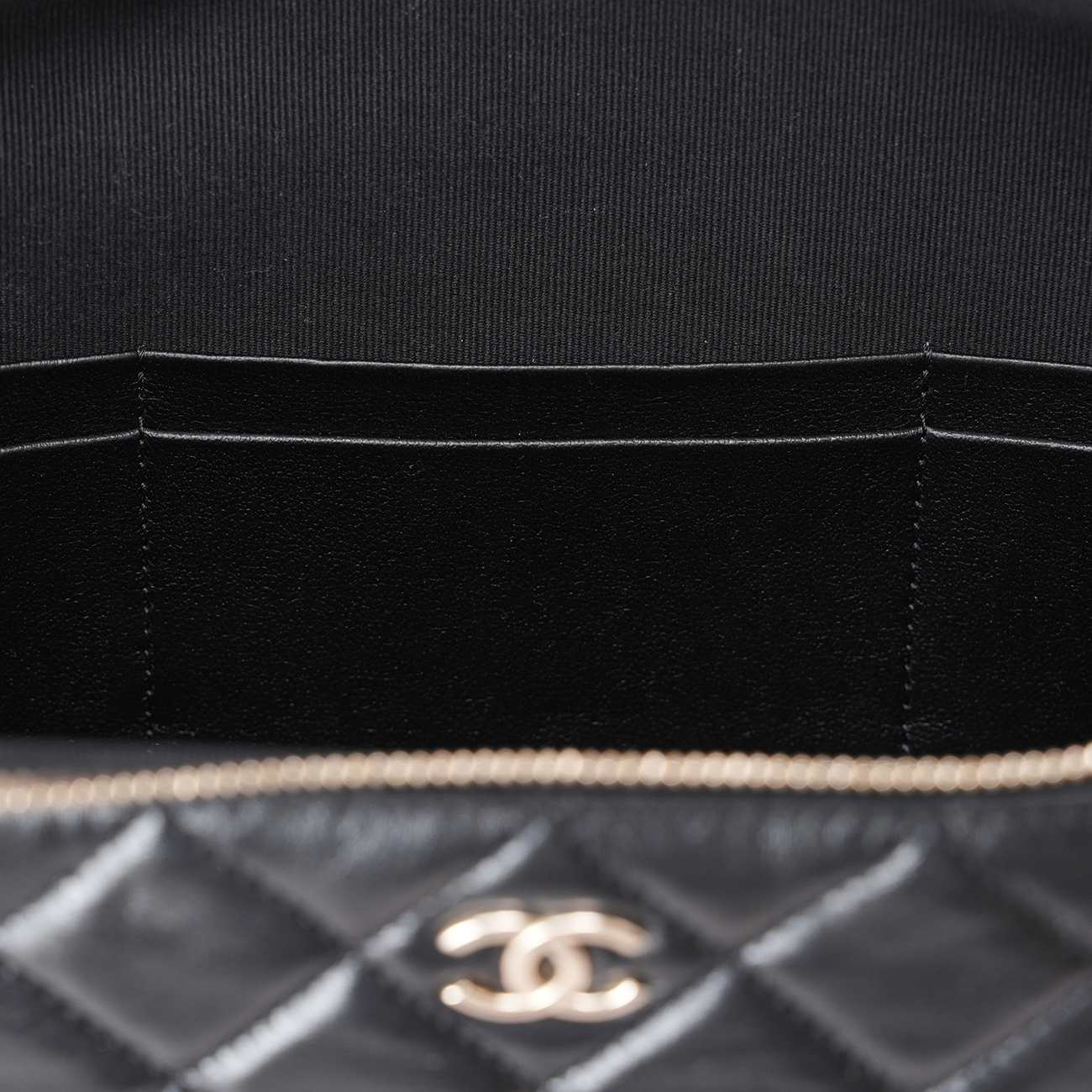CHANEL(USED)샤넬 코스메틱 케이스 탑핸들 숄더백 블랙