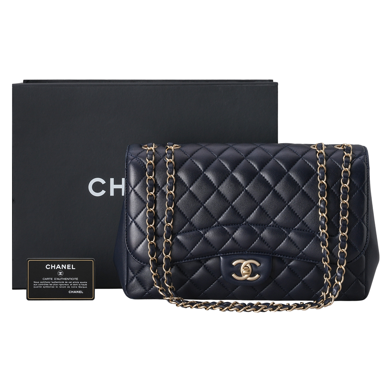 CHANEL(USED)샤넬 A93938 시즌 램스킨 원플랩백 라지
