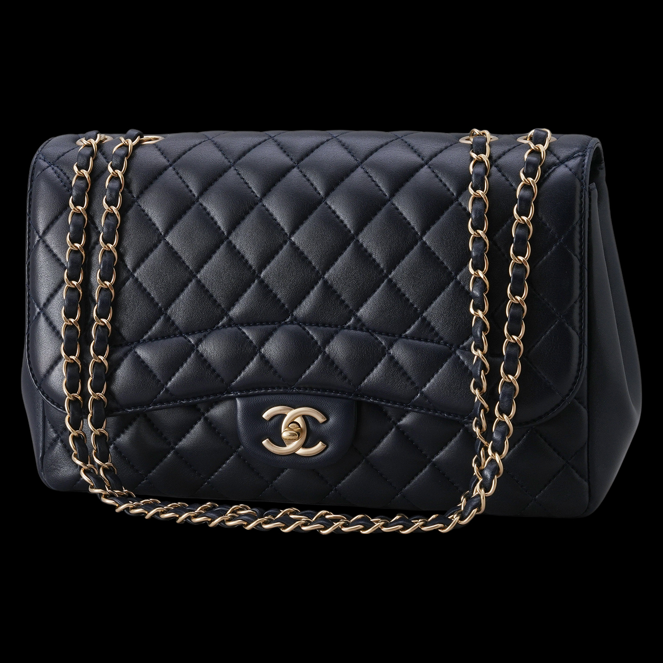 CHANEL(USED)샤넬 A93938 시즌 램스킨 원플랩백 라지