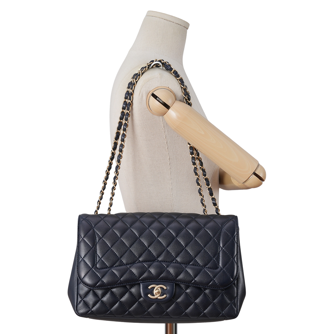 CHANEL(USED)샤넬 A93938 시즌 램스킨 원플랩백 라지