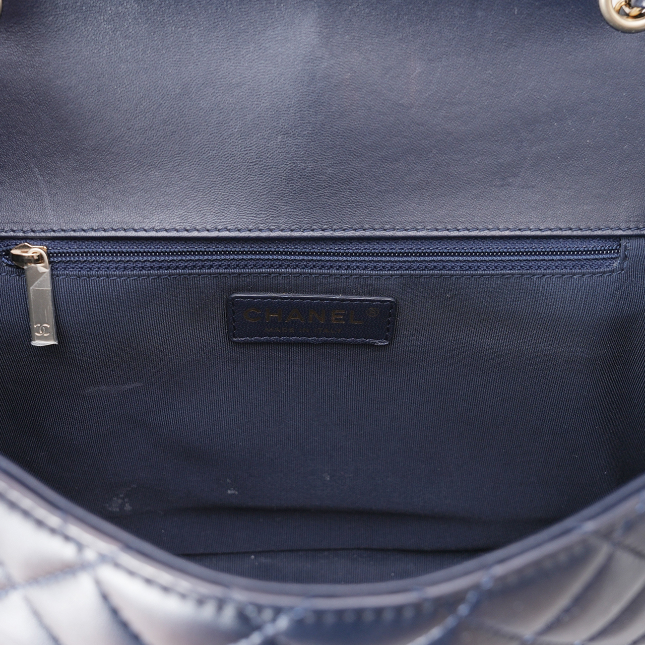 CHANEL(USED)샤넬 A93938 시즌 램스킨 원플랩백 라지