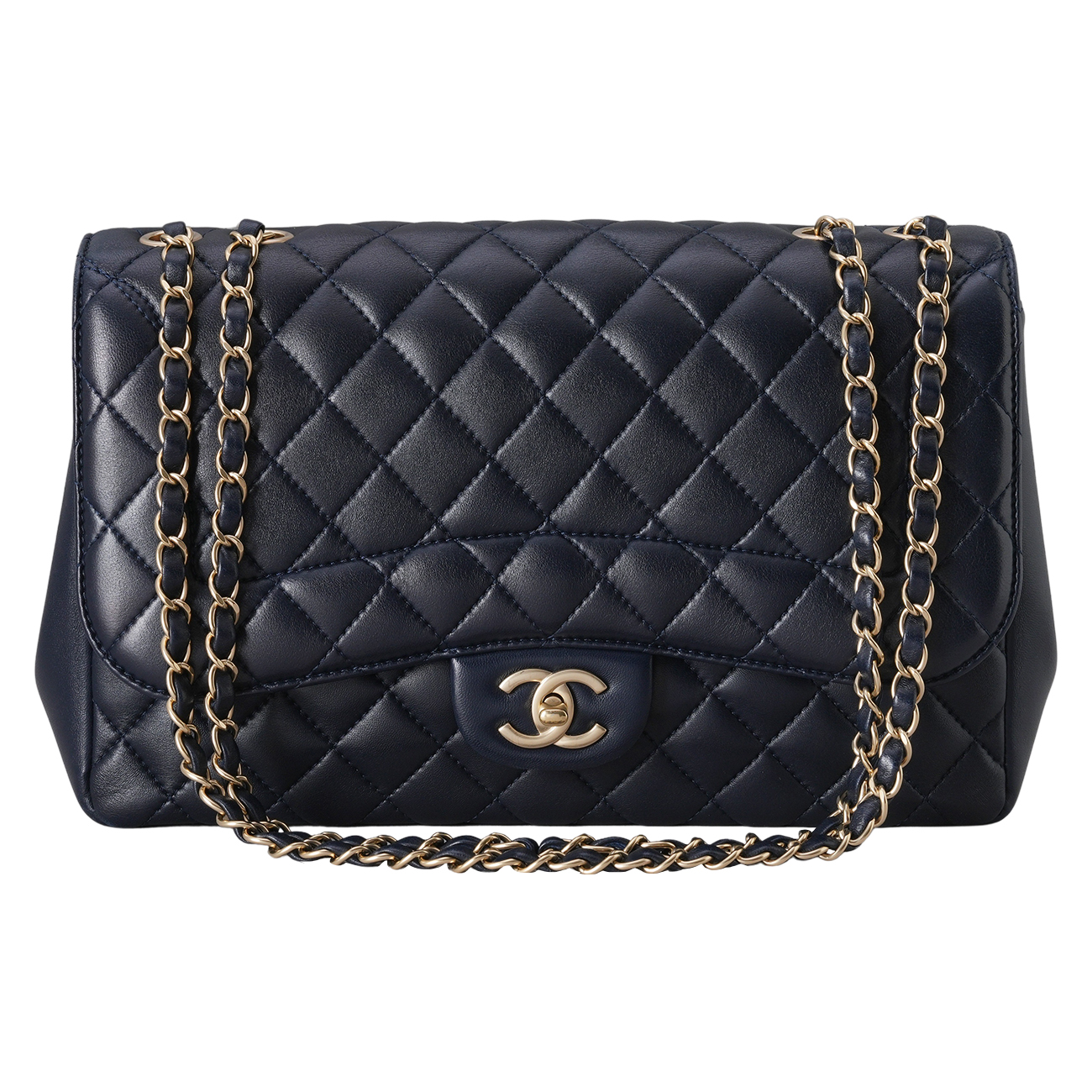 CHANEL(USED)샤넬 A93938 시즌 램스킨 원플랩백 라지