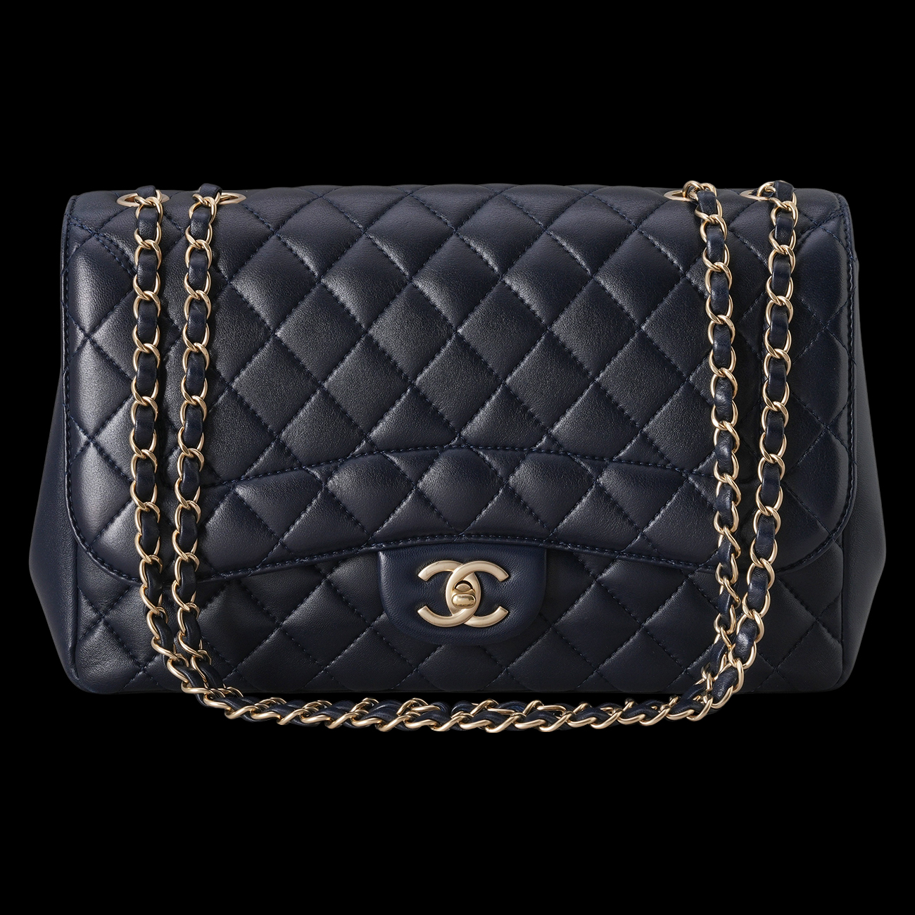 CHANEL(USED)샤넬 A93938 시즌 램스킨 원플랩백 라지