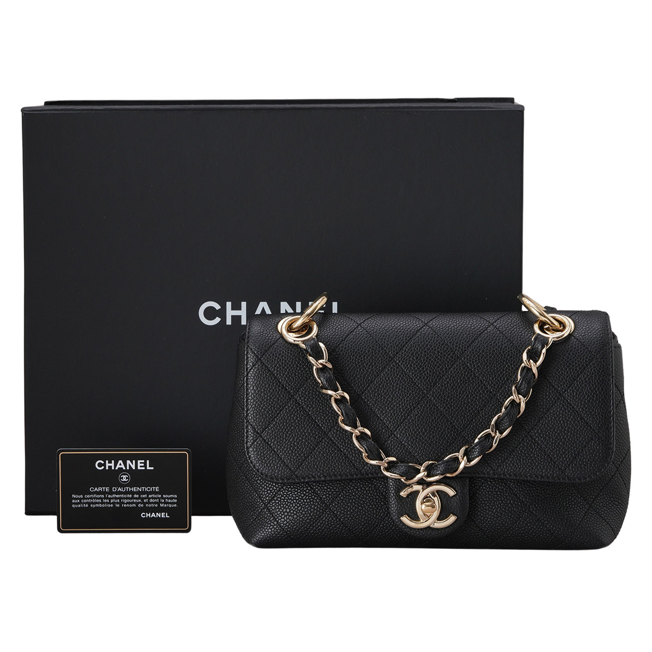 CHANEL(USED)샤넬 AS1459 CC로고 캐비어 플랩백