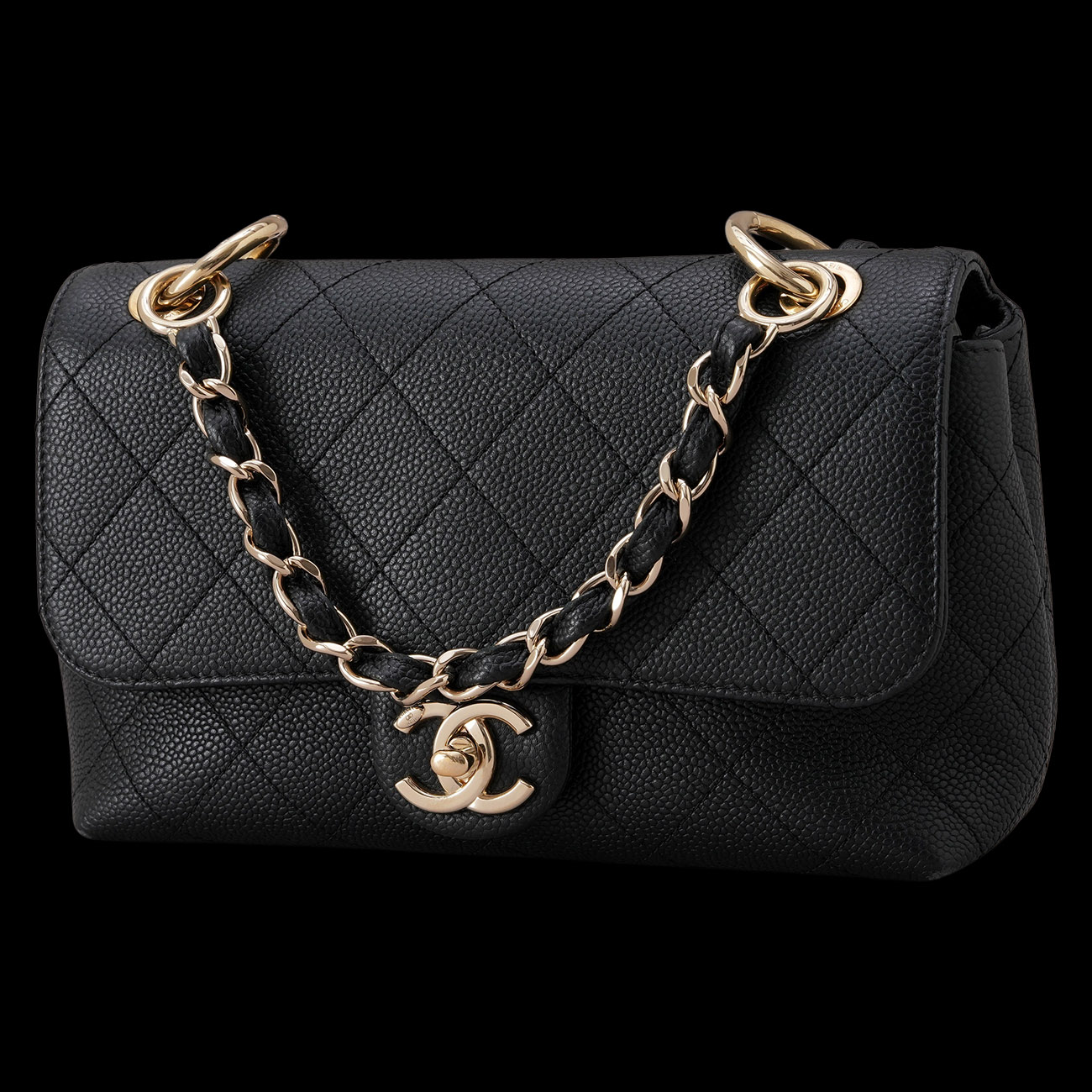 CHANEL(USED)샤넬 AS1459 CC로고 캐비어 플랩백