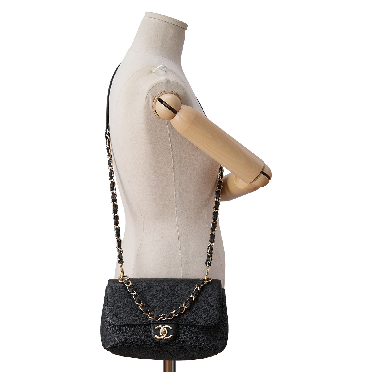 CHANEL(USED)샤넬 AS1459 CC로고 캐비어 플랩백