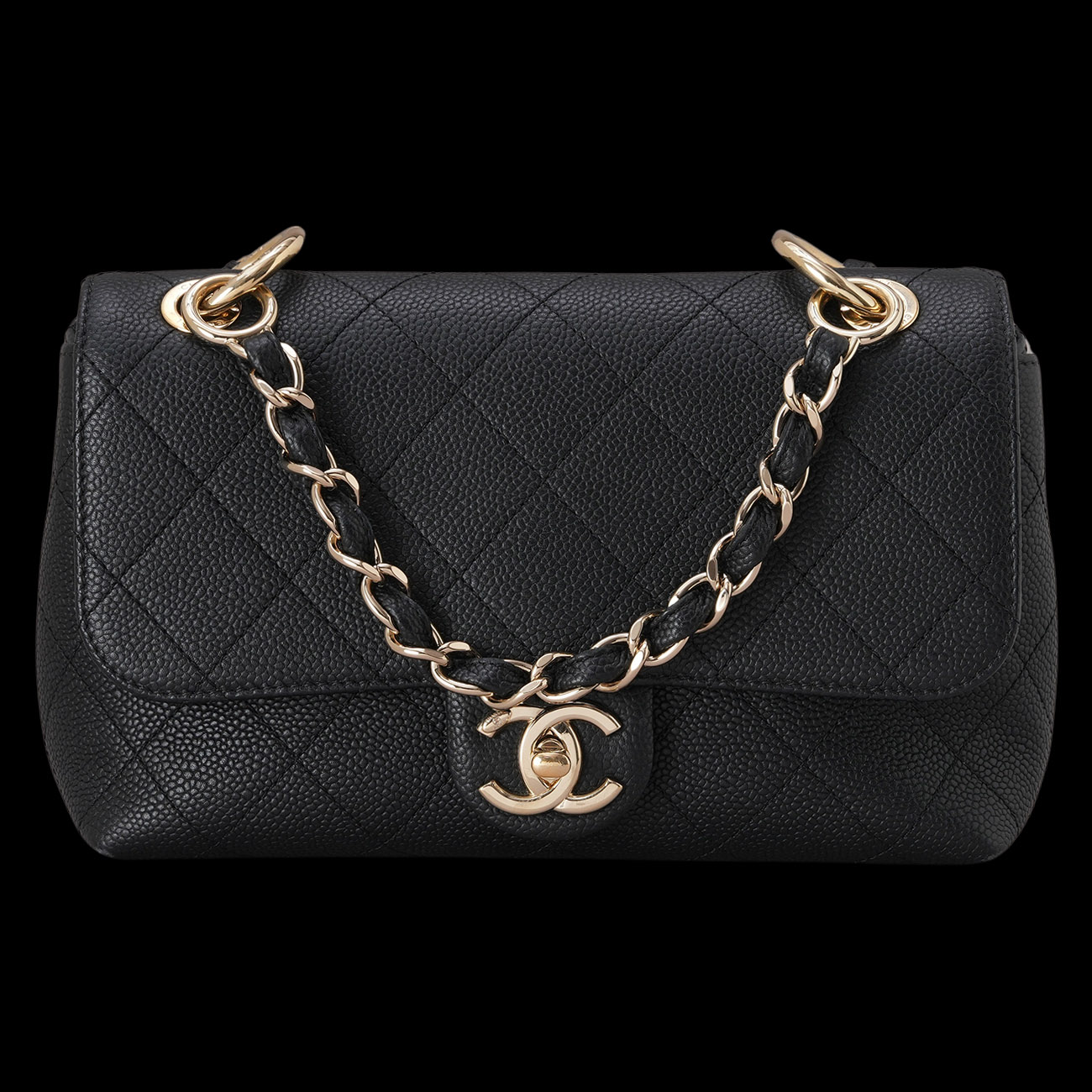 CHANEL(USED)샤넬 AS1459 CC로고 캐비어 플랩백