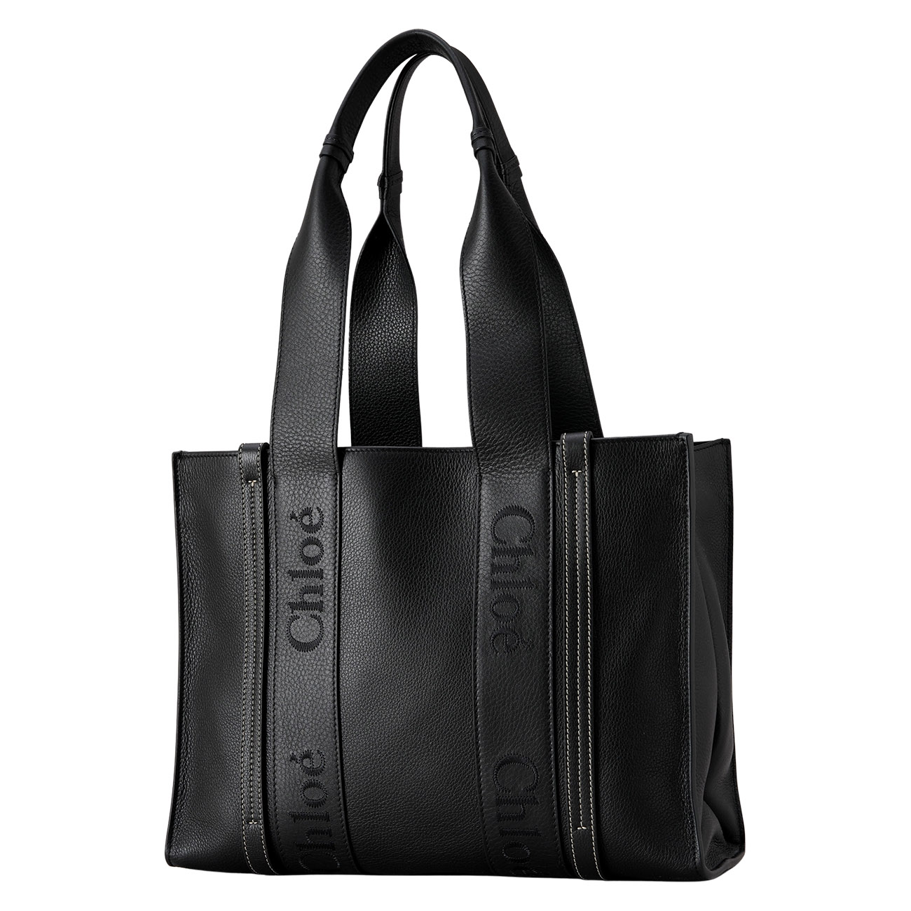 CHLOE(USED)끌로에 레더 우디백 미듐
